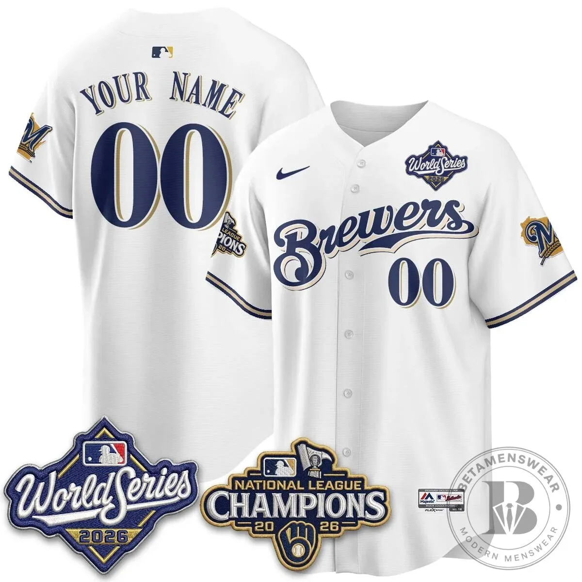 Custom Baseball Jersey for 2026 World Series Champions - Milwaukee Brewers