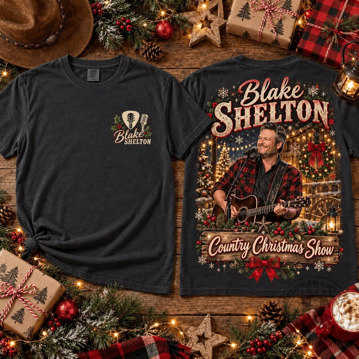 Blake Shelton Country Christmas Show Christmas Concert T-Shirt
