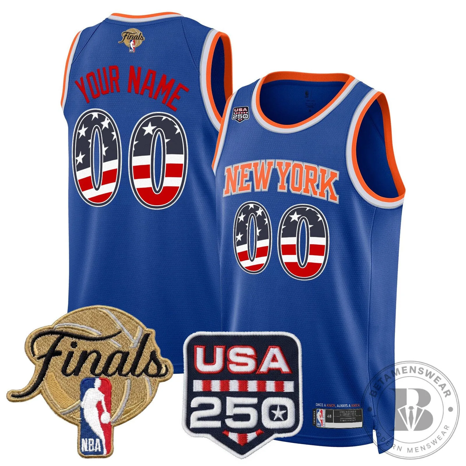 Custom Swingman Basketball Jersey for Fourth of July - New York Knicks USA 250