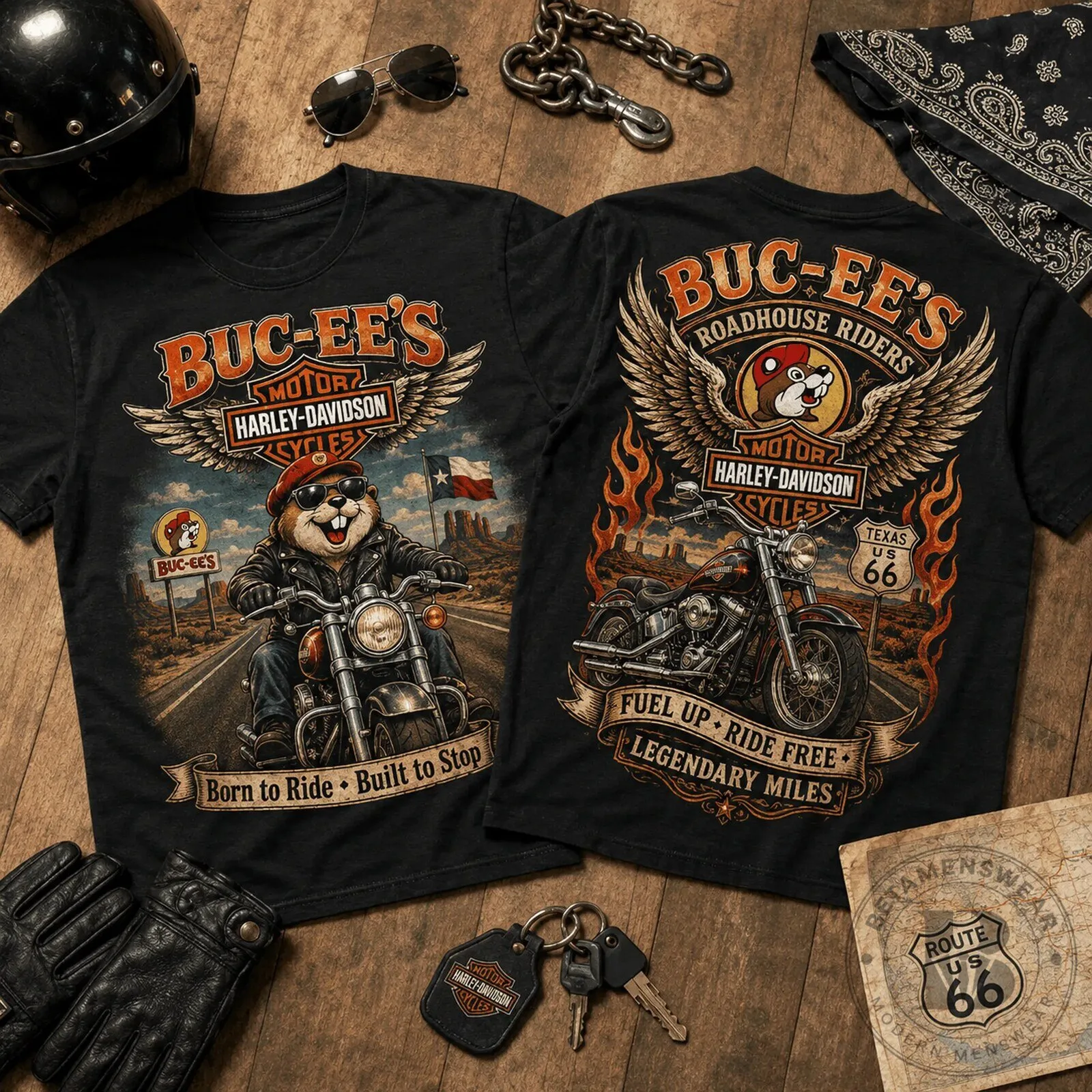 Buc-ee's Harley-Davidson Motorcycles Roadhouse Riders T-Shirt