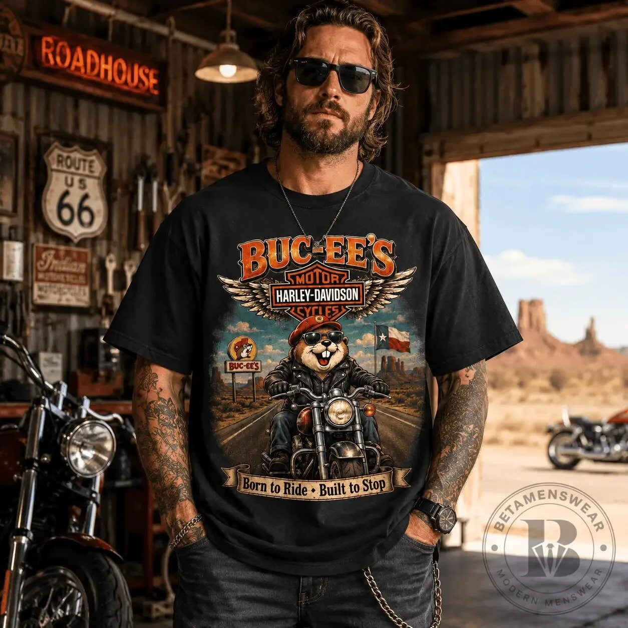 Buc-ee's Harley-Davidson Motorcycles Roadhouse Riders T-Shirt 11 Buc-ee