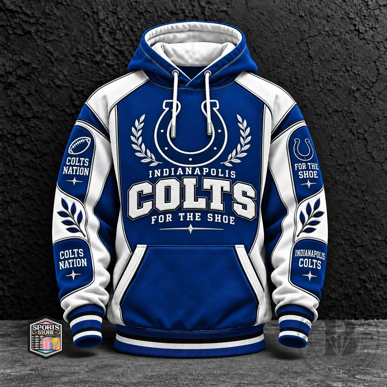 Indianapolis Colts Football Team Blue White Hoodie For The Shoe Colts Nation