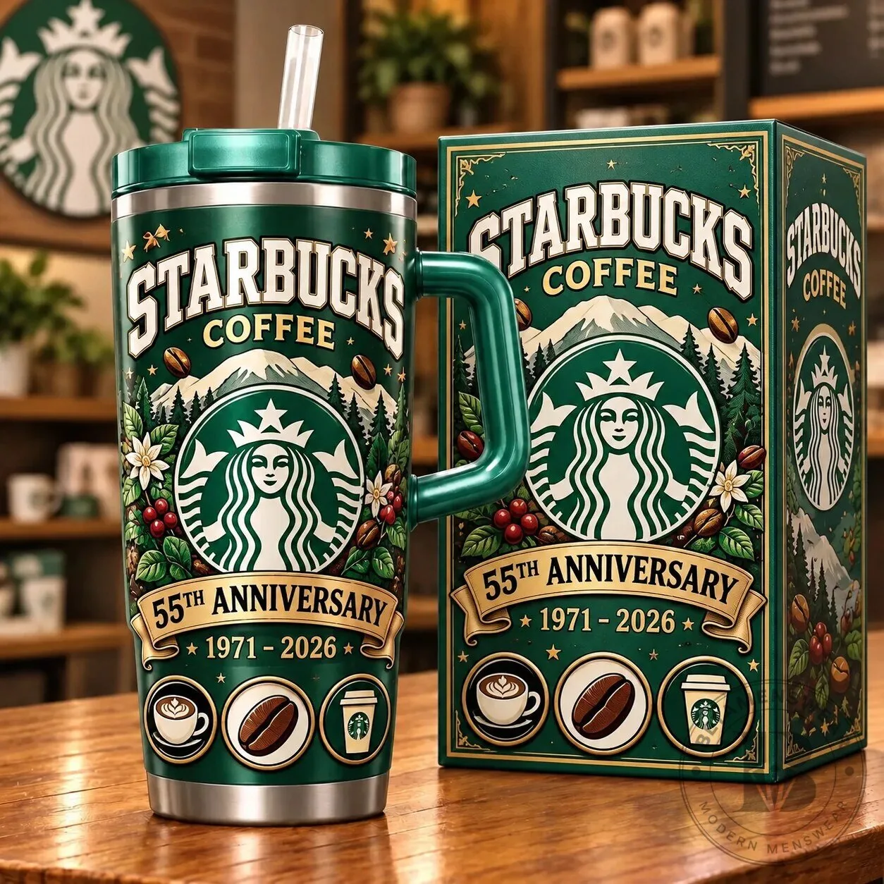 55th Anniversary Stainless Steel Insulated Tumbler with Handle from Starbucks