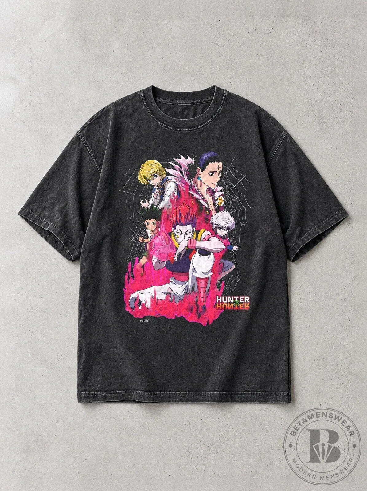 Hunter x Hunter Spider Number Four Vintage Washed Black T-Shirt