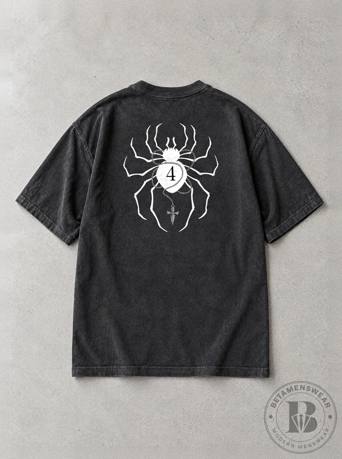 Hunter x Hunter Spider Number Four Vintage Washed Black T-Shirt 5 Hunter x Hunter Spider Number Four Vintage Washed Black T-Shirt
