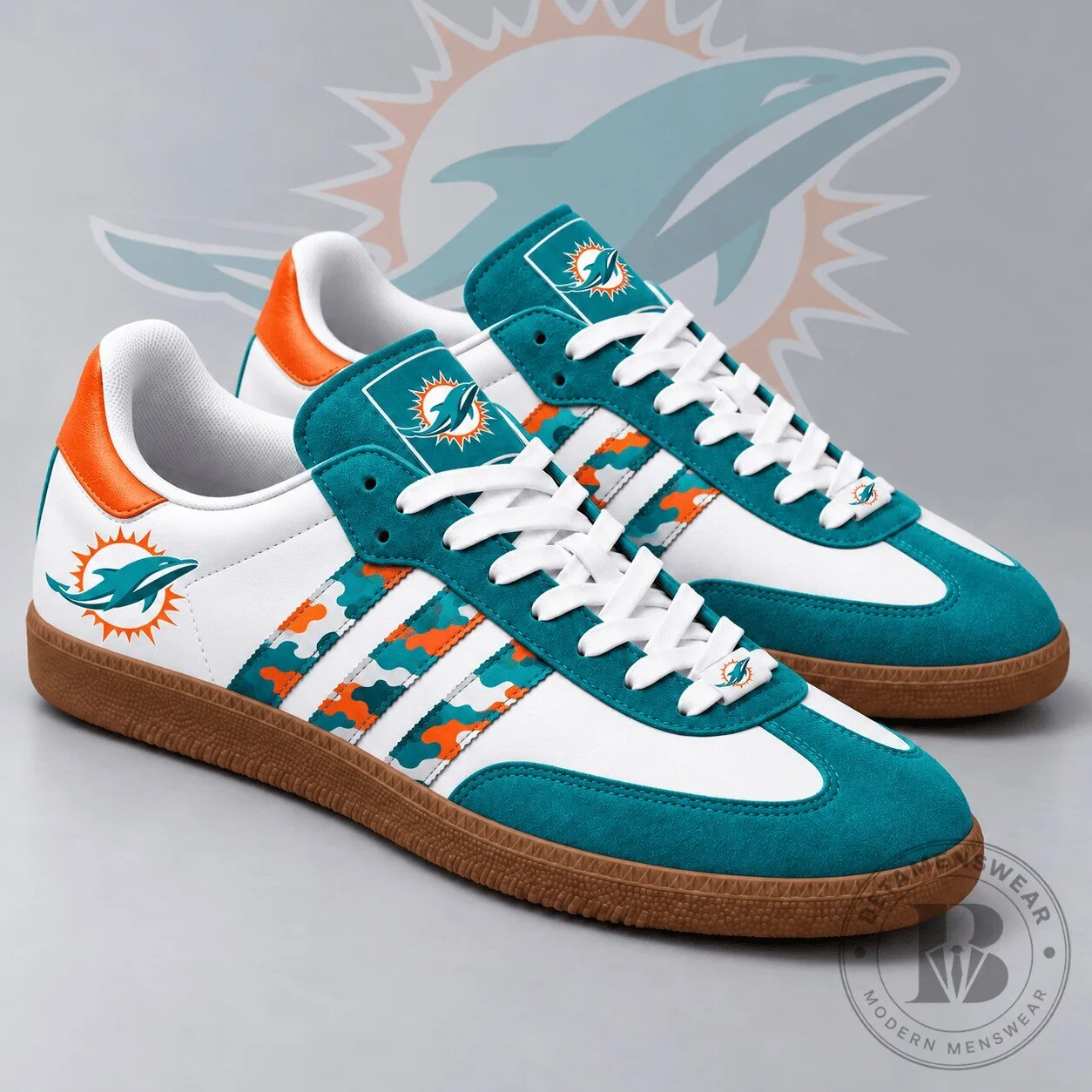 Miami Dolphins NFL Camouflage Classic Retro Style Athletic Shoes