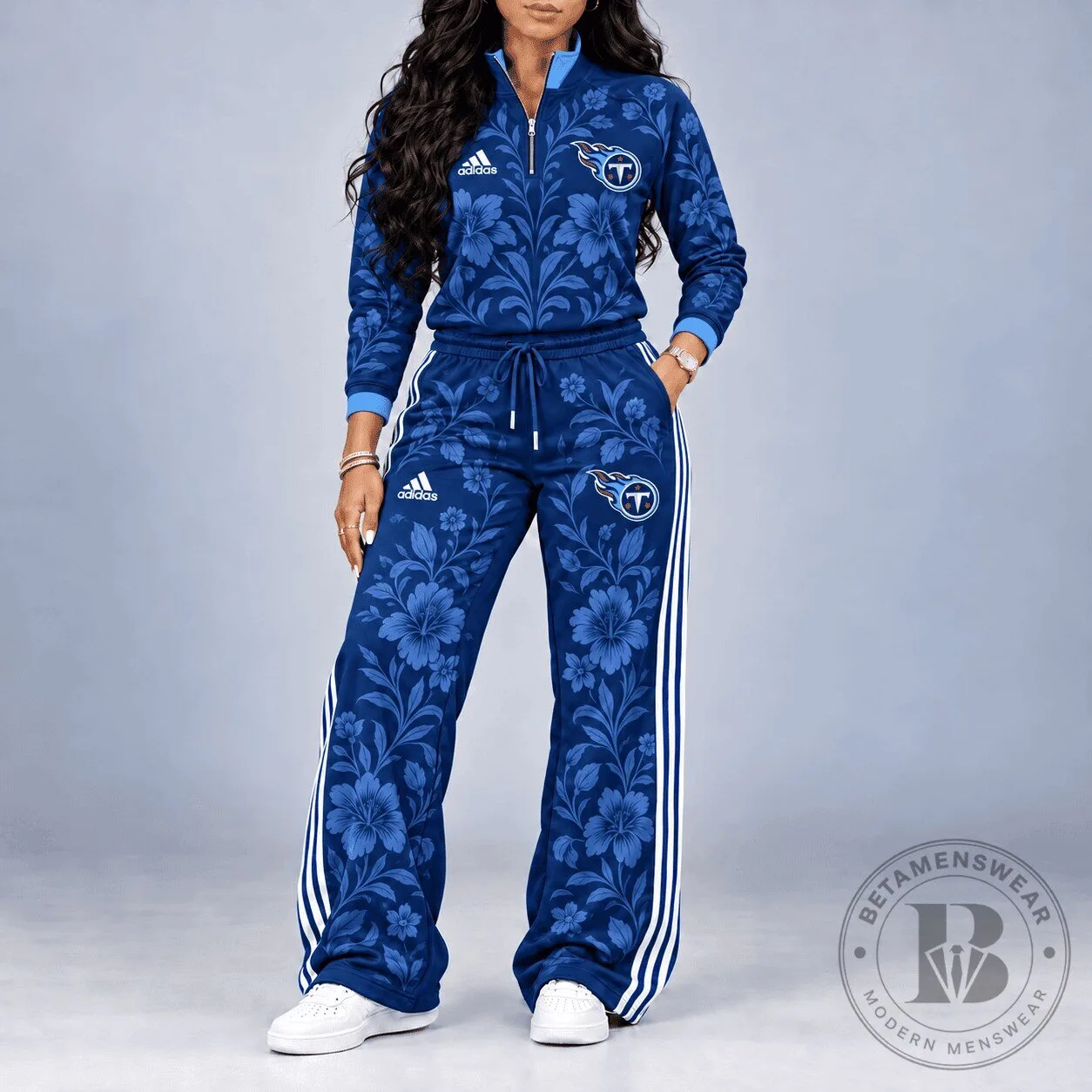 Tennessee Titans NFL Floral Quarter-Zip Track Jacket