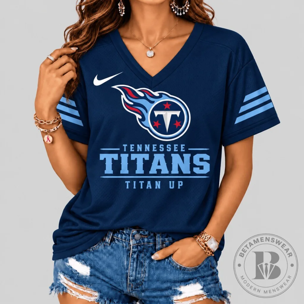 Women’s V-Neck Jersey for Tennessee Titans of the National Football League Women’s V-Neck Jersey for Tennessee Titans of the National Football League