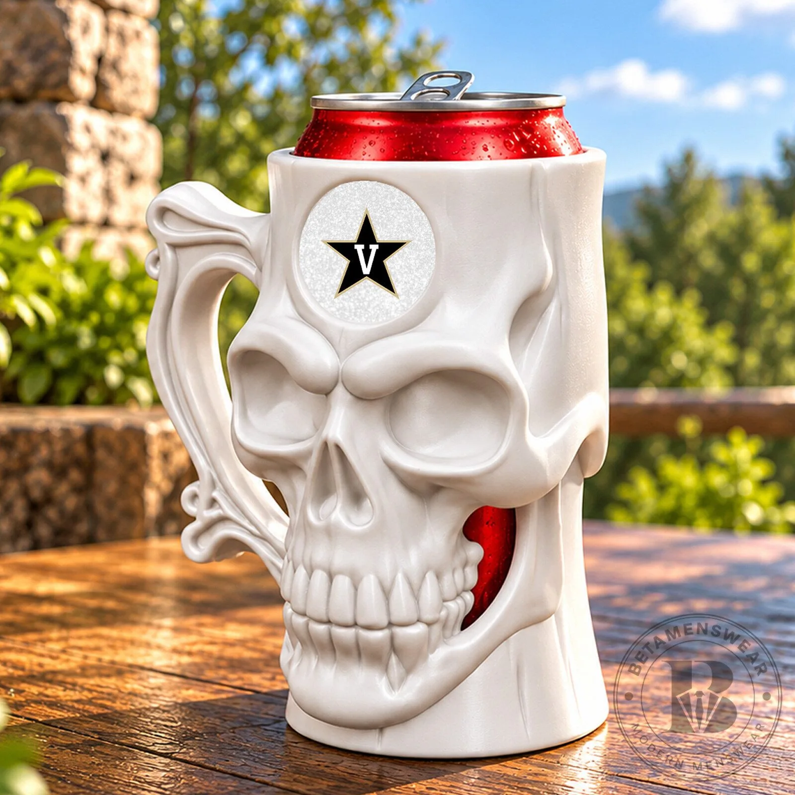 Vanderbilt Commodores NCAA Skull Shaped Can Cooler Insulated Drink Holder 5 Vanderbilt Commodores NCAA Skull Shaped Can Cooler Insulated Drink Holder