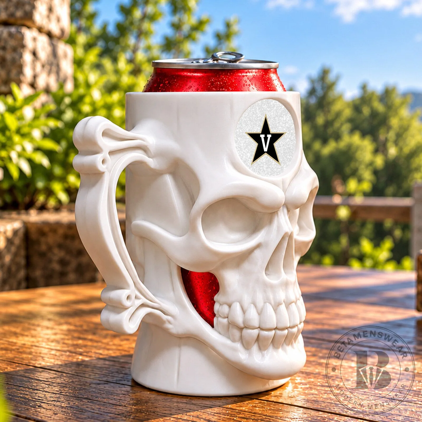 Vanderbilt Commodores NCAA Skull Shaped Can Cooler Insulated Drink Holder 6 Vanderbilt Commodores NCAA Skull Shaped Can Cooler Insulated Drink Holder