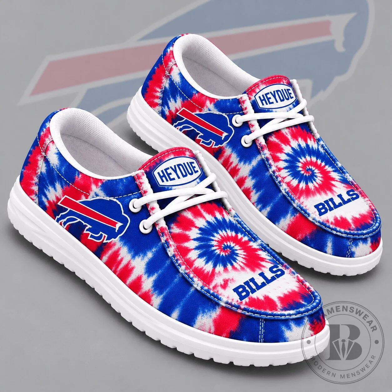 Buffalo Bills Tie Dye Pattern Casual Loafers Shoes