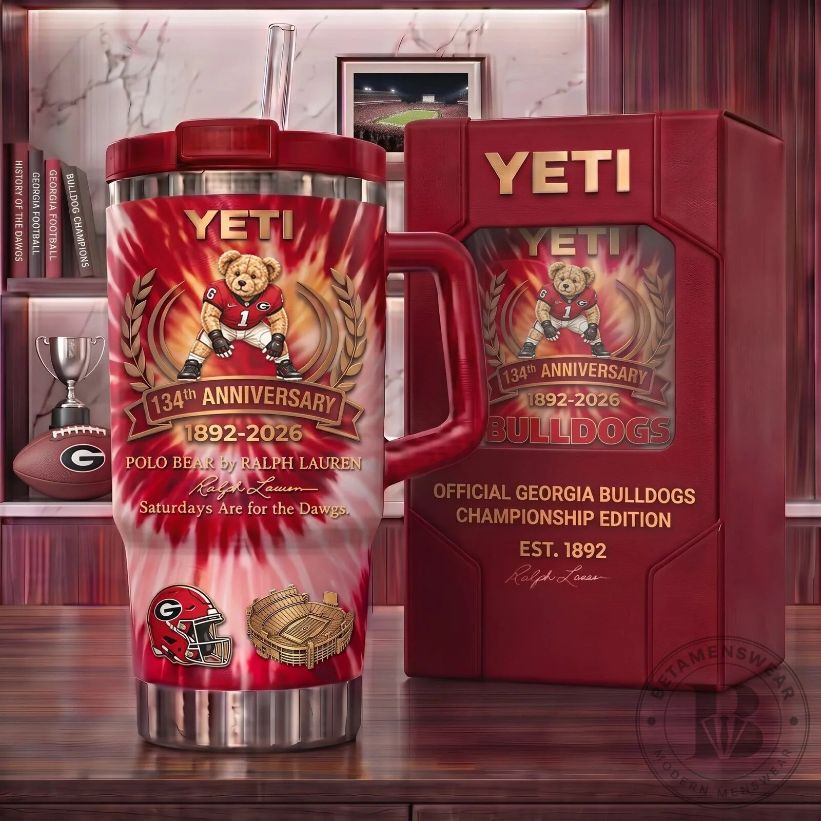 Georgia Bulldogs 134th Anniversary Polo Bear Ralph Lauren Yeti Tumbler