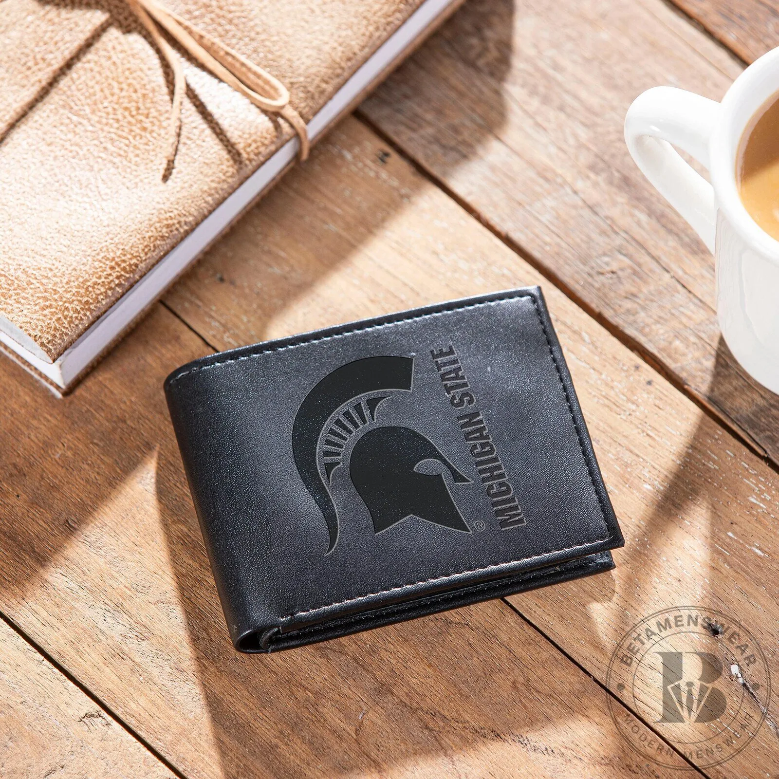 Michigan State Spartans Football Team Logo Black Bi-Fold Wallet