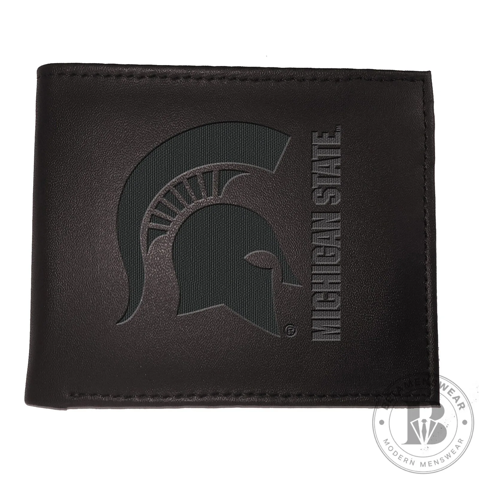 Michigan State Spartans Football Team Logo Black Bi-Fold Wallet 10 Michigan State Spartans Football Team Logo Black Bi-Fold Wallet