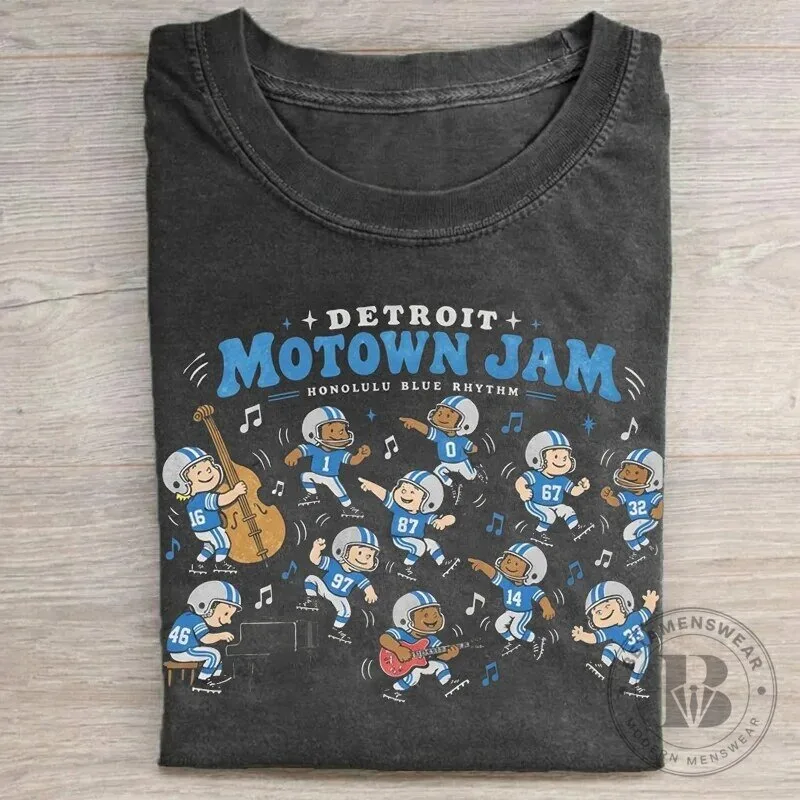 Detroit Motown Jam Honolulu Blue Rhythm Football Team Funny T-Shirt
